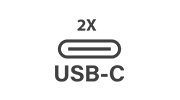 Icon signifying USB-C connectivity, a modern standard for charging and data transfer.
